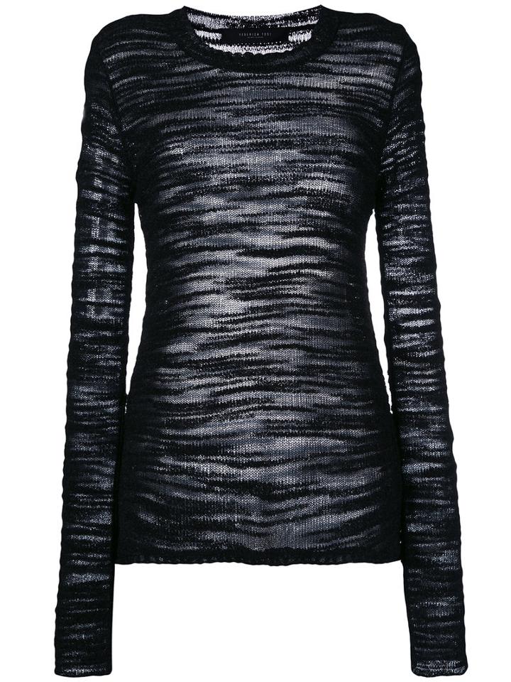 Federica Tosi - Round Neck Jumper - Women - Linen/flax - M, Black, Linen/flax