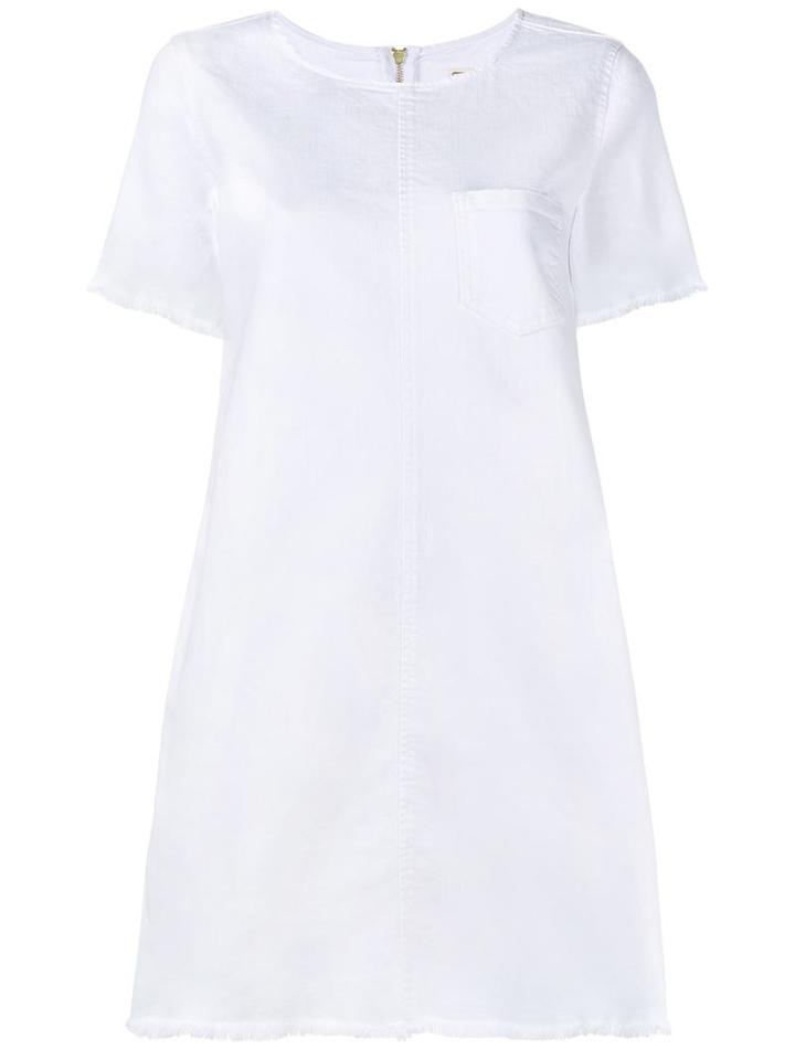 Current/elliott Frayed Shirt Dress, Women's, Size: 1, White, Cotton/spandex/elastane