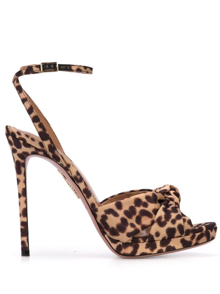Aquazzura Leopard Print Sandals - Black