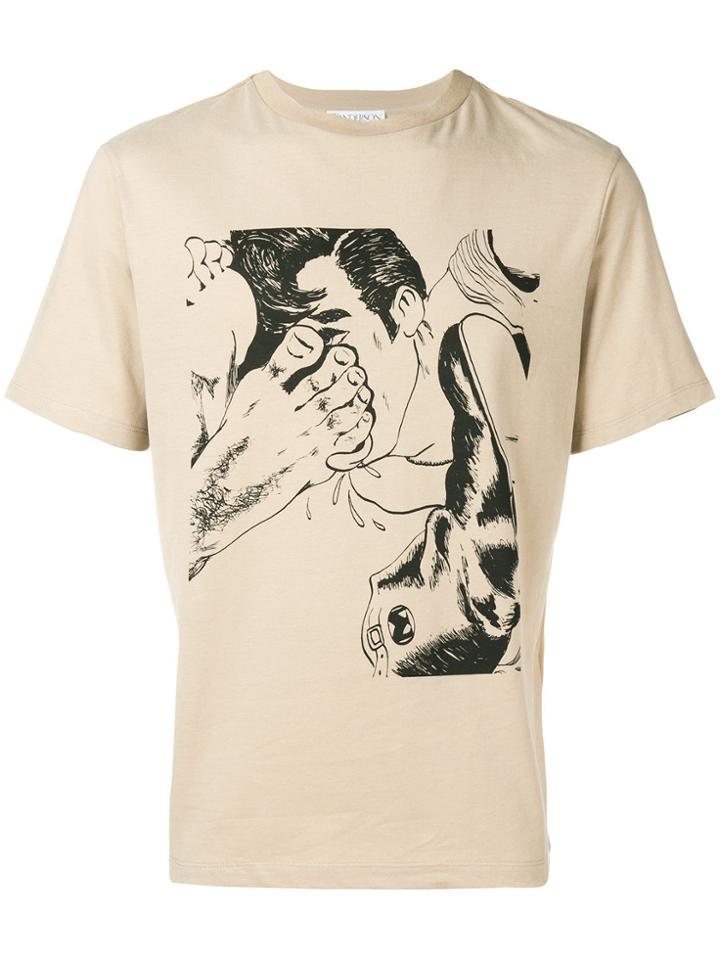 Jw Anderson Printed Crew Neck T-shirt - Brown