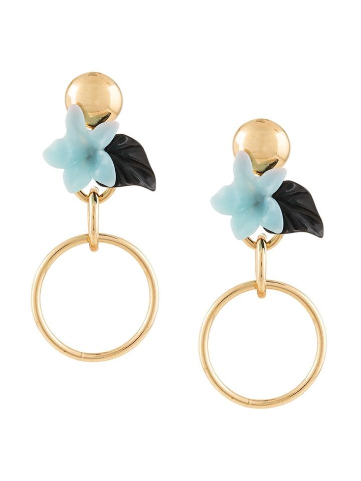 Lele Sadoughi Hibiscus Hoop Earrings - Gold