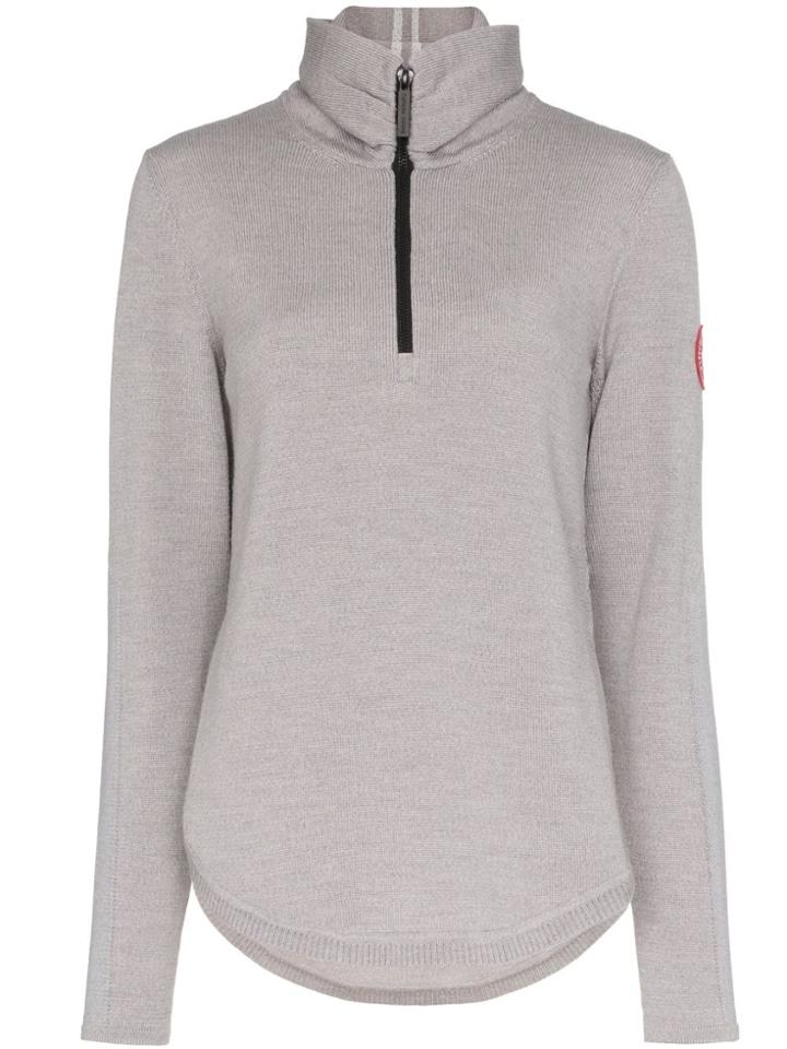 Canada Goose Zip-up Fine Knit Jumper - Grey
