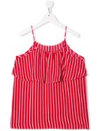 Tommy Hilfiger Junior Striped Ruffle Top - Red