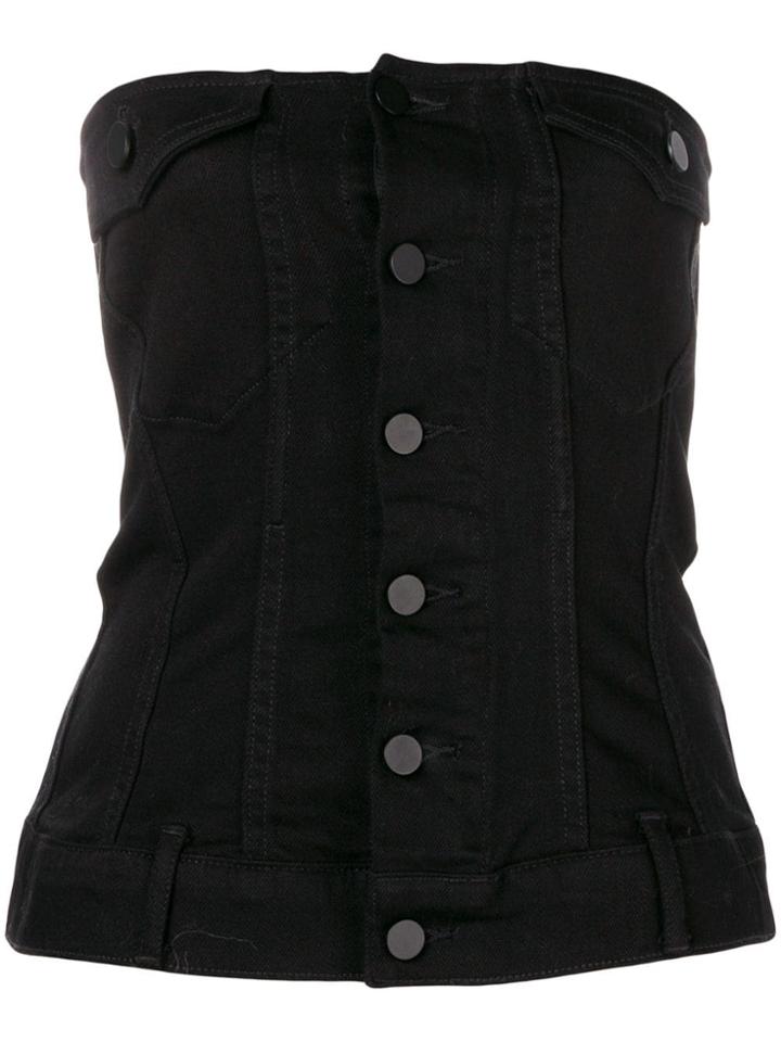 Alexander Wang Denim Corset Top - Black