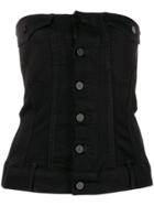 Alexander Wang Denim Corset Top - Black