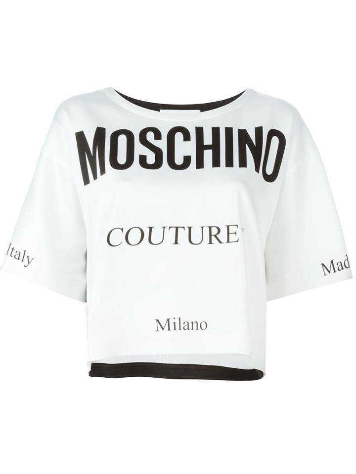 Moschino Moschino Couture Print T-shirt, Women's, Size: 38, White, Acetate/rayon/other Fibres