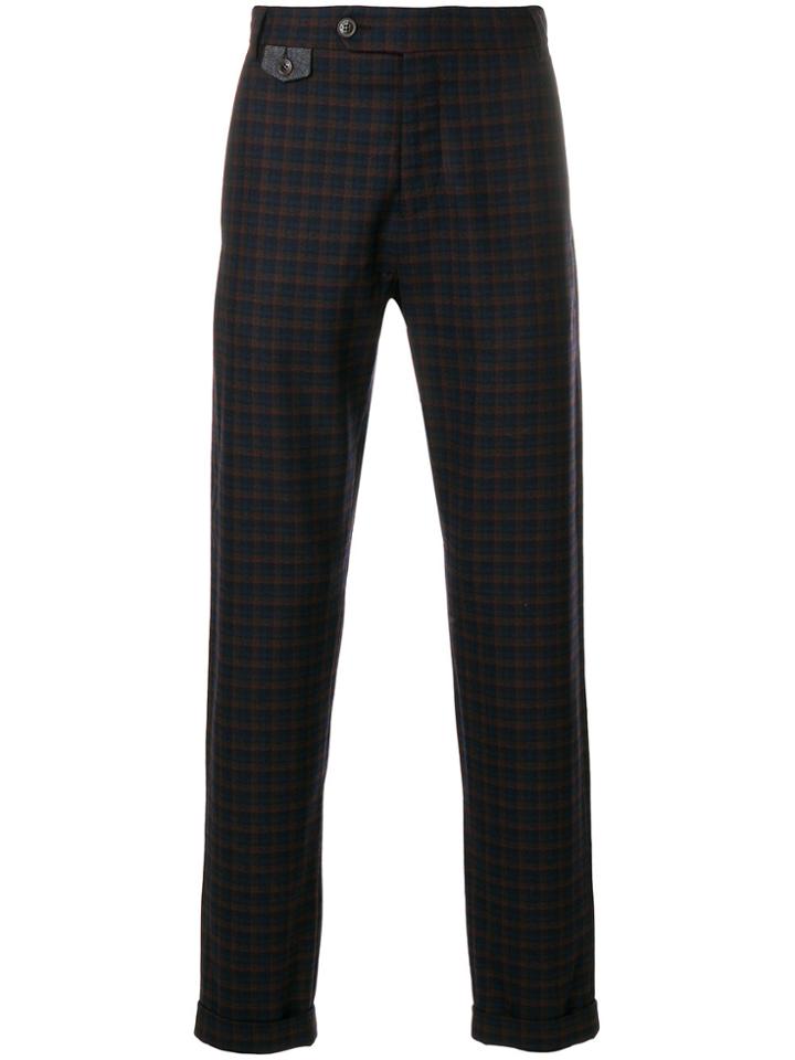 Al Duca D'aosta 1902 Check Suit Trousers - Brown