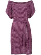 Reinaldo Lourenço Striped Dress - Pink & Purple