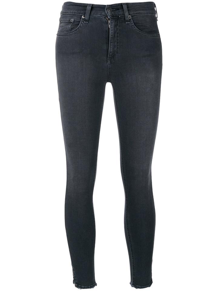 Rag & Bone /jean - Slim Fit Cropped Jeans - Women - Cotton/nylon/spandex/elastane - 26, Grey, Cotton/nylon/spandex/elastane