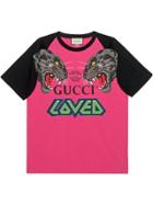 Gucci Oversize T-shirt With Tigers - Pink