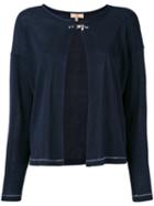 Fay - Classic Cardigan - Women - Silk - Xl, Blue, Silk