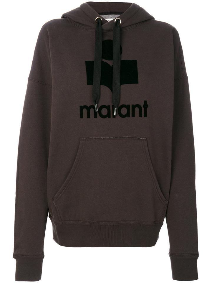 Isabel Marant Étoile - Logo Print Hoodie - Women - Cotton/polyester - 38, Grey, Cotton/polyester
