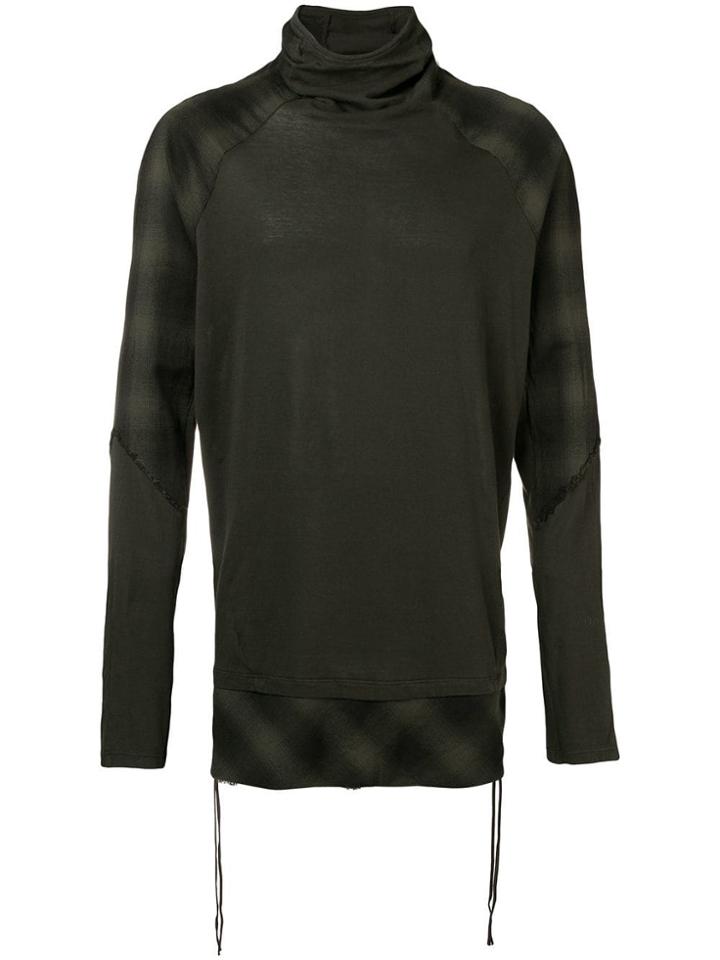 Andrea Ya'aqov Checked Turtleneck Top - Green