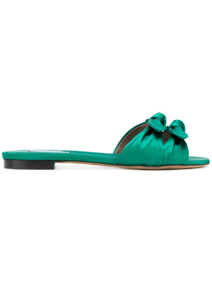 Tabitha Simmons Double Bow Mules - Green