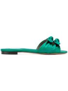 Tabitha Simmons Double Bow Mules - Green
