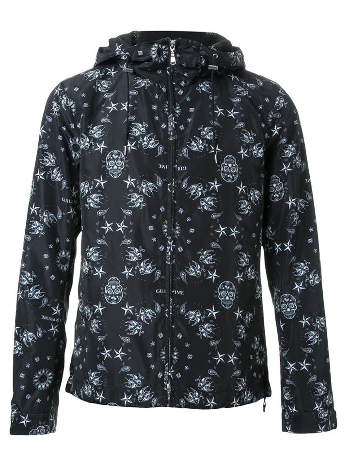 Guild Prime Paisley And Skull Pattern Hooded Padded Jacket