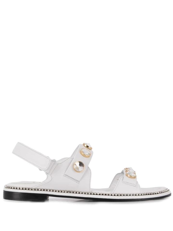 Suecomma Bonnie Crystal Embellished Sandals - White