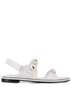 Suecomma Bonnie Crystal Embellished Sandals - White