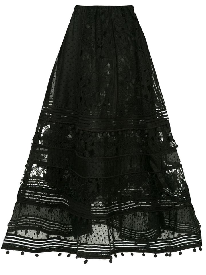 Zimmermann Embellished Midi Skirt - Black