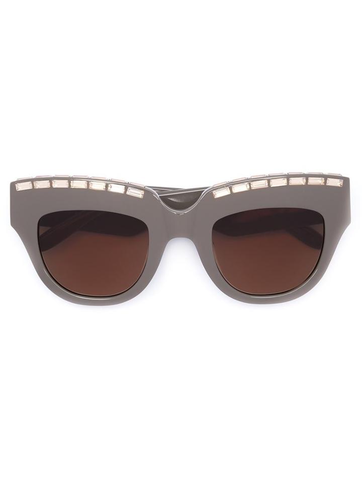 Vera Wang Embellished Cat Eye Sunglasses, Women's, Grey, Acetate