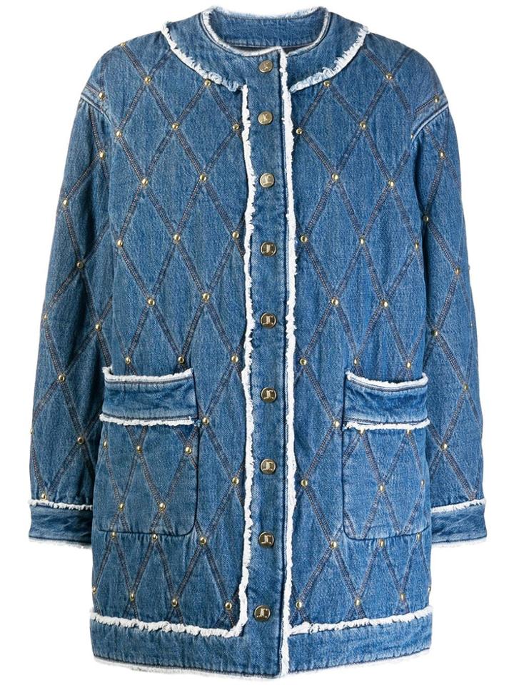 Just Cavalli Diamond Stitch Denim Jacket - Blue