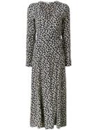 Ganni Printed Midi Dress - Blue