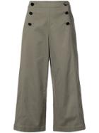 Kate Spade Wide Leg Cropped Pants - Green