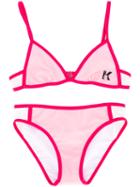 Karl Lagerfeld Kids - Color Block Bikini - Kids - Polyamide/polyester/spandex/elastane - 12 Yrs, Girl's, Pink/purple