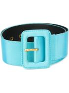 Yves Saint Laurent Vintage Rectangular Buckle Belt, Women's, Size: 85, Blue
