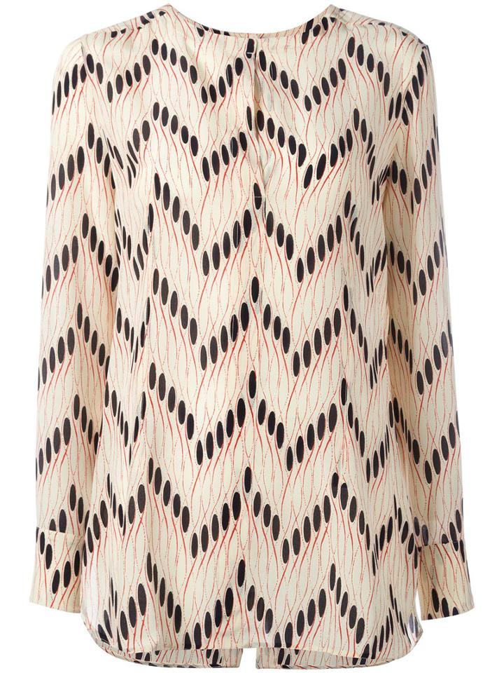 Marni Crepe De Chine Printed Blouse, Women's, Size: 42, Yellow/orange, Silk