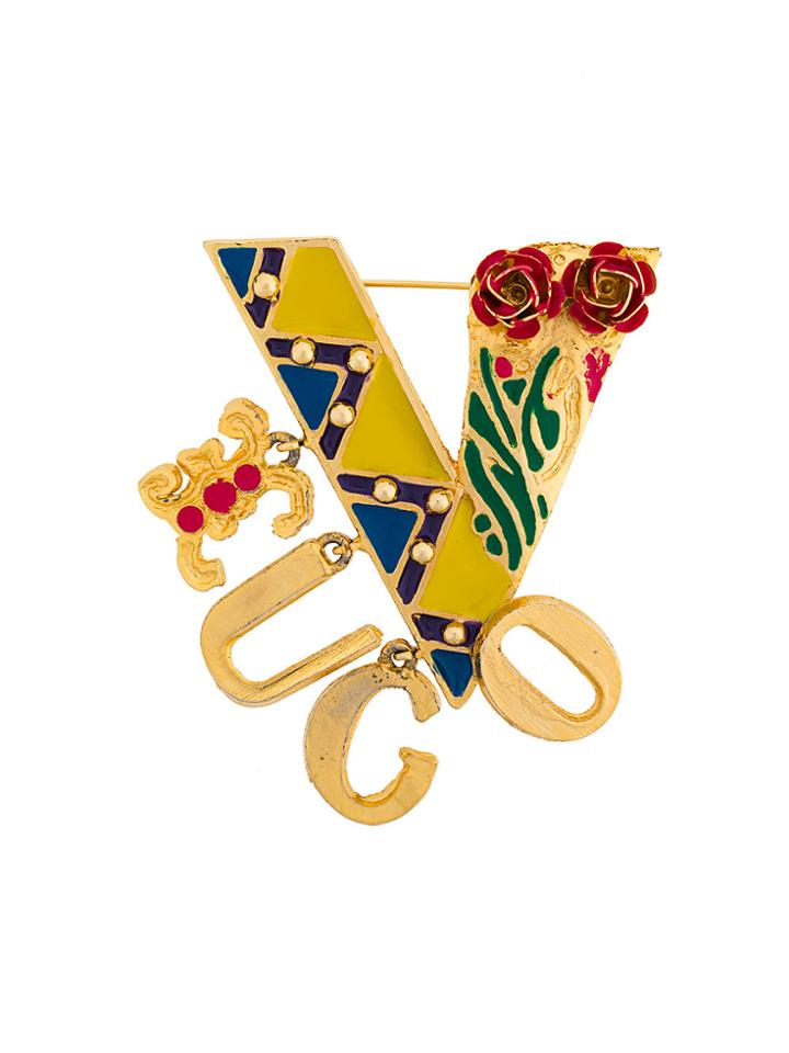 Versace Vintage Vogue Pin Brooch - Metallic