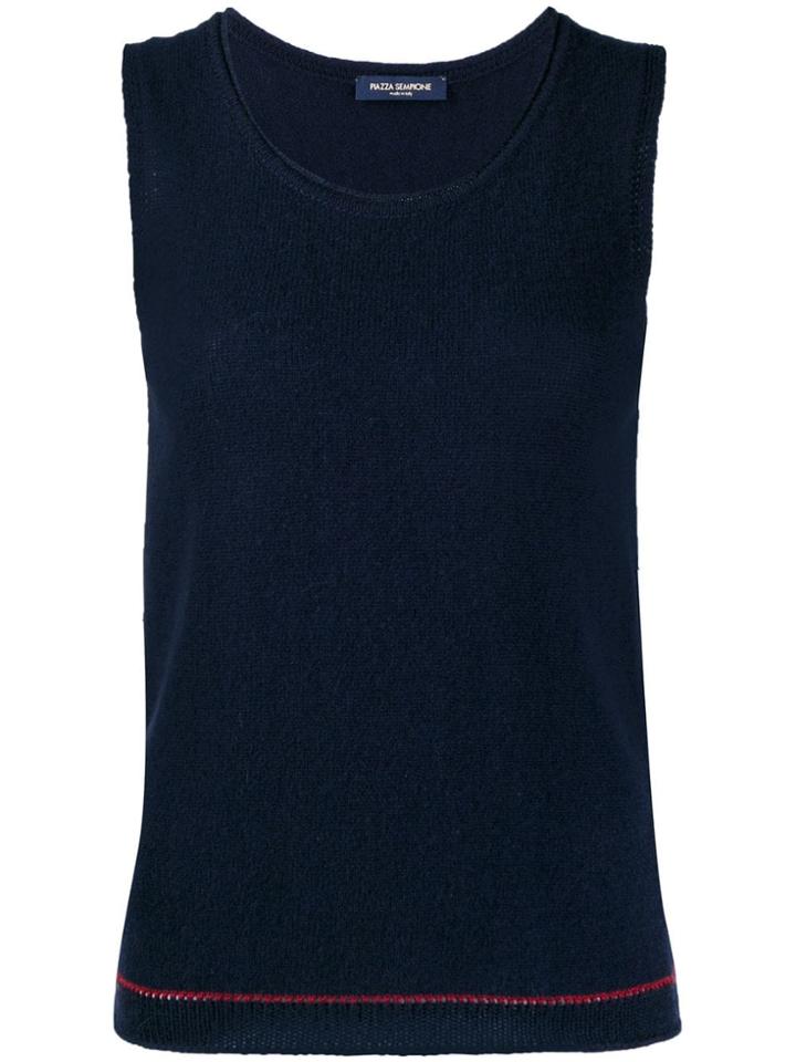 Piazza Sempione Knitted Cashmere Top - Blue