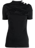 Balmain Cut-out Mock-neck T-shirt - Black