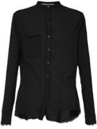 Aleksandr Manamïs Frayed-hem Fitted Shirt - Black