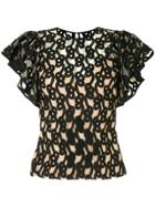 Ginger & Smart Link Embroidered Tulle Top - Black