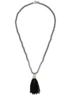 Oscar De La Renta Beaded Tassel Necklace, Women's, Black