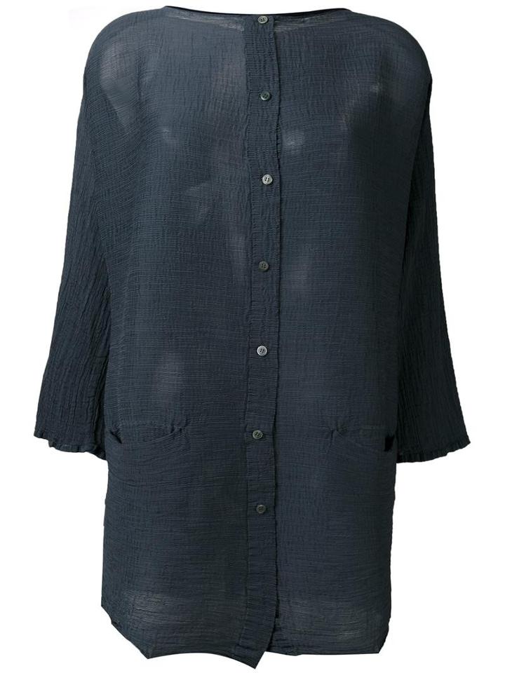 Issey Miyake Cauliflower Textured Shirt, Women's, Grey, Polyester