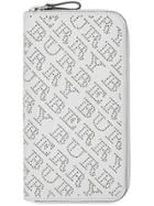 Burberry Perforated Leather Ziparound Wallet - White