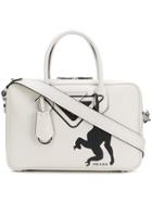 Prada Monkey Print Tote Bag - White