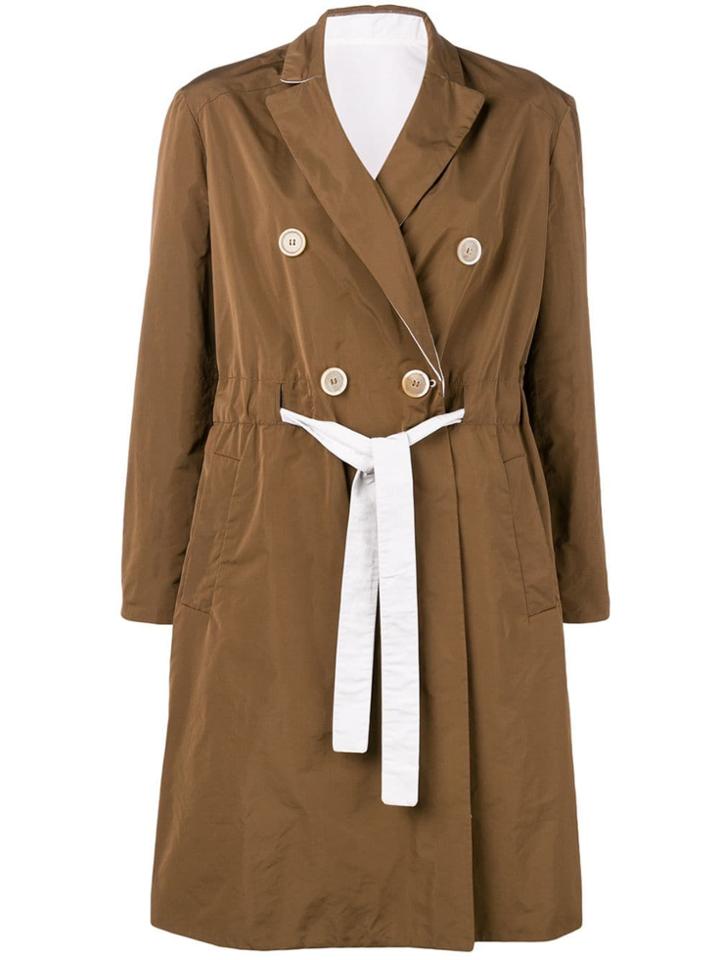 Brunello Cucinelli Belted Trench Coat - Brown