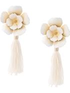 Jennifer Behr Flower Draped Earrings - White