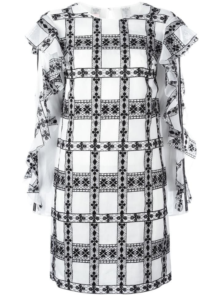 Giamba Ruffled Sleeves Dress - Black