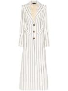 De La Vali Nial Single-breasted Striped Coat - White