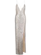 Aidan Mattox Sequin Column Gown - Silver
