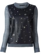 Drome Knit Sleeve Studded Top
