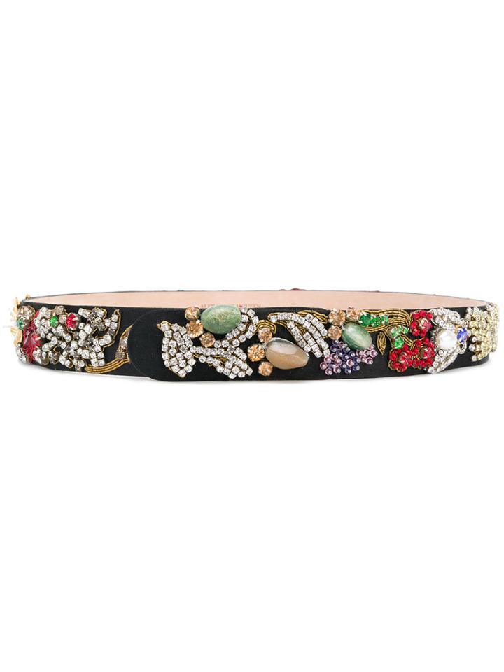 Alexander Mcqueen Embellished Belt - Black