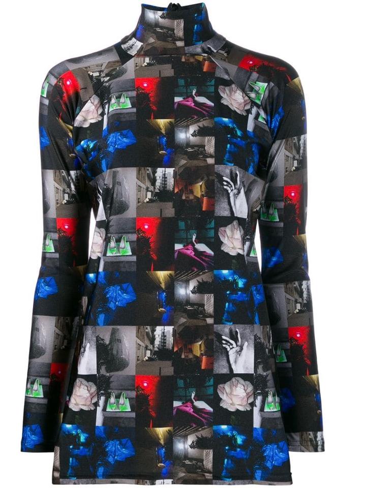 Barbara Bologna Printed Mock Neck Top - Black