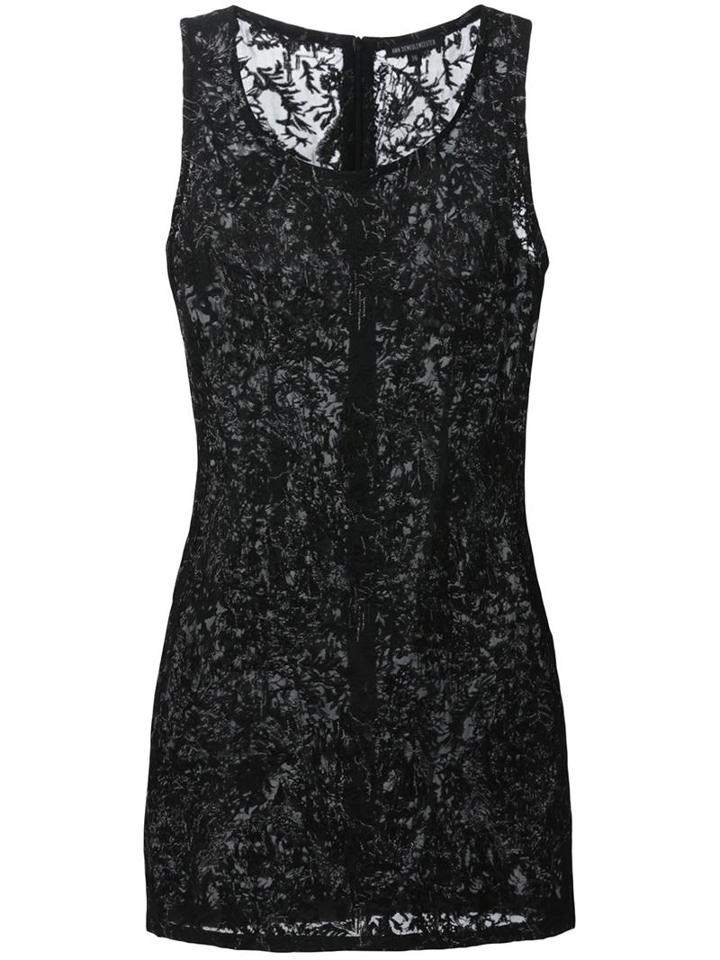 Ann Demeulemeester Embroidered Mini Dress, Women's, Size: 38, Black, Silk