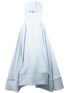 Maticevski Cut-off Detail Flared Gown, Women's, Size: 12, Blue, Rayon/nylon/spandex/elastane/silk