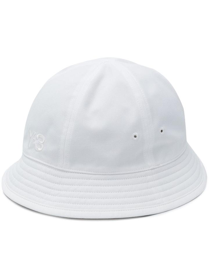 Y-3 Logo Embroidered Bucket Hat - White